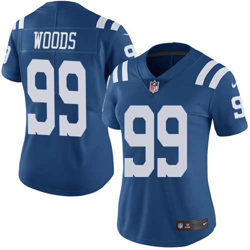 Indianapolis Colts 99 Limited Al Woods Royal Blue Nike NFL Women Rush Vapor Untouchable jersey